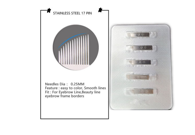 Χειρωνακτική μάνδρα τρία/διπλό δερματοστιξιών εξαιρετικής ποιότητας βελόνων Microblading αστέρι 14 καρφίτσες για τις βελόνες φρυδιών Makeup