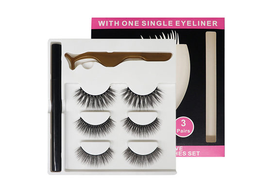 22mm αυτοκόλλητο Eyeliner για Eyelash πραγματικό χνουδωτό ψεύτικο Eyelashes